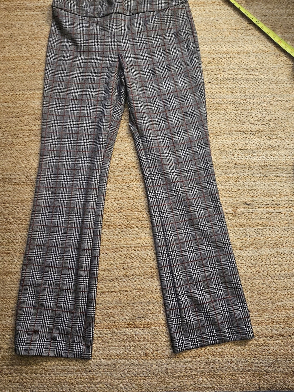New York & Company Women's Glen Plaid Pants in Black and Red